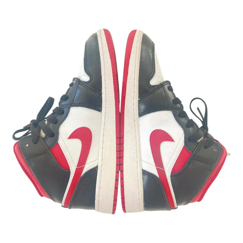 Jordan Women's 1 Mid Gym Red Panda Shoes sz 4Y EUR 36, 23 cm UK 3.5 -DJ4695-122 - Picture 10 of 12